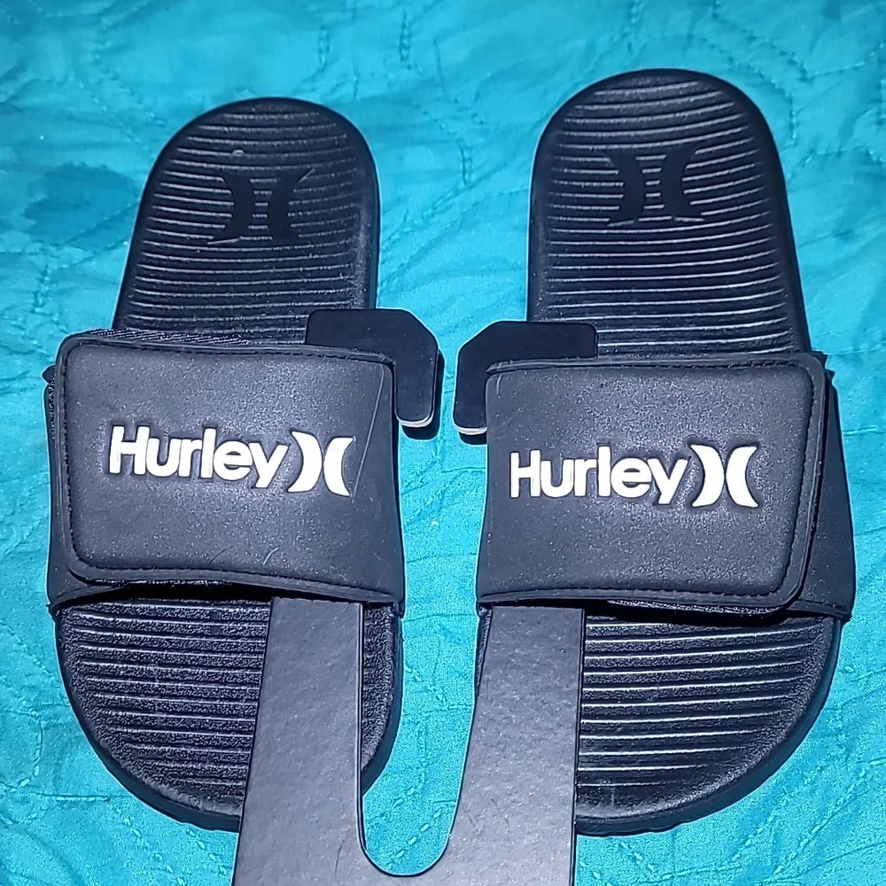 New Hurley Bane-V Slip On Sandal Beach Slide Shoes Black Or Navy 5y 7 Womens‎
